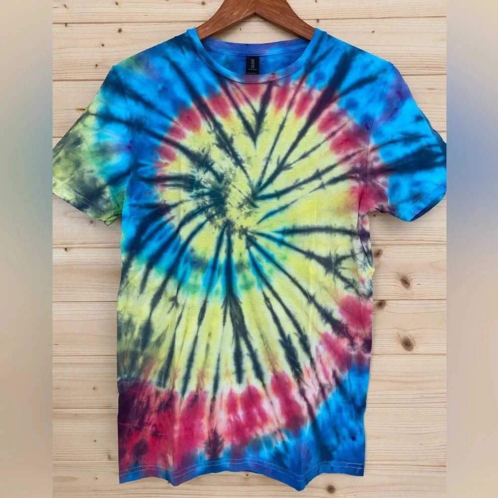 NEW Unisex Small GILDAN Soft Style Multi Colored Tie Dye T-Shirt Bundle of 3